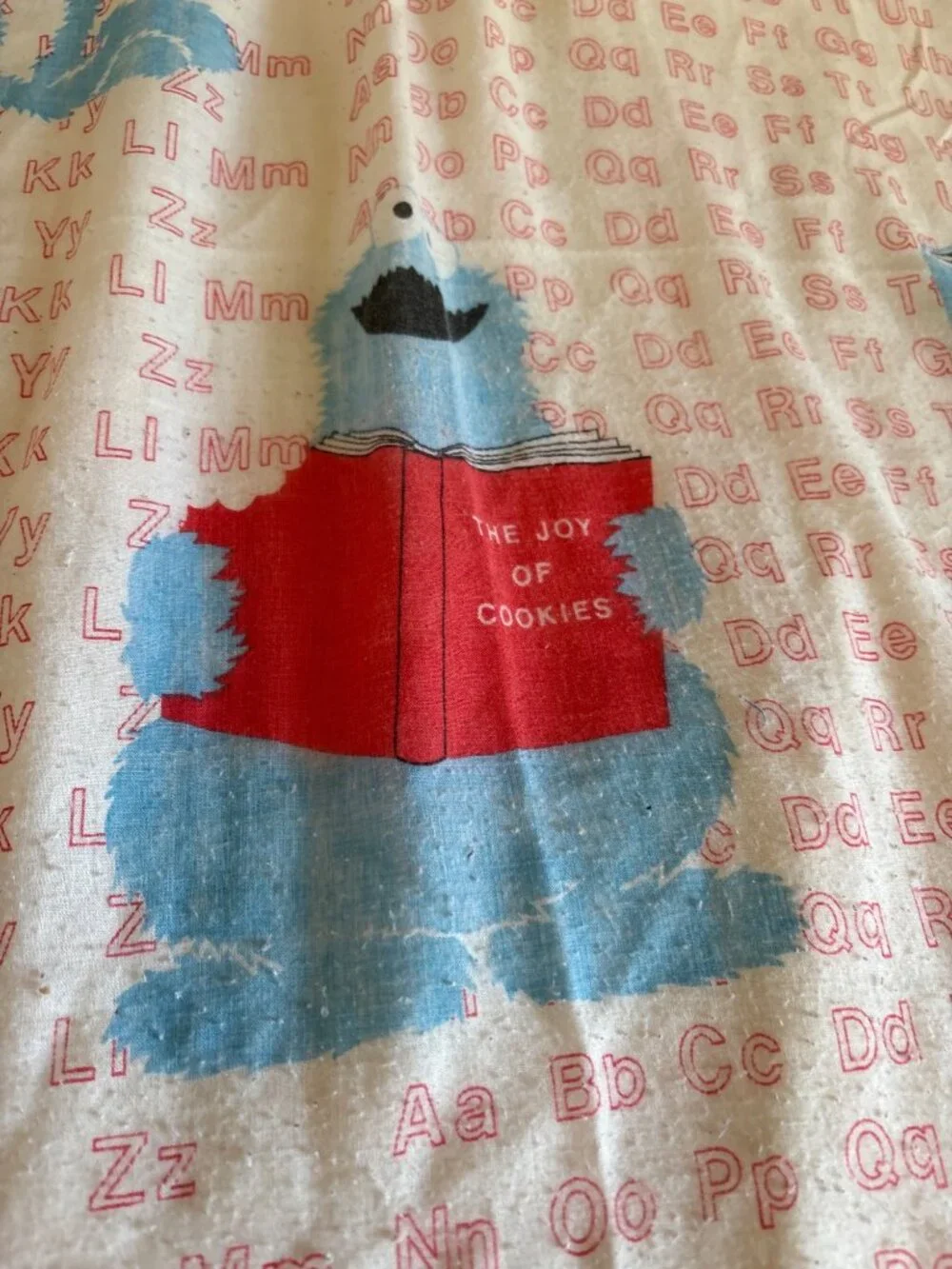 Vintage Sesame Street Alphabet Fitted Sheet Twin Size Big Bird Cookie Cutter